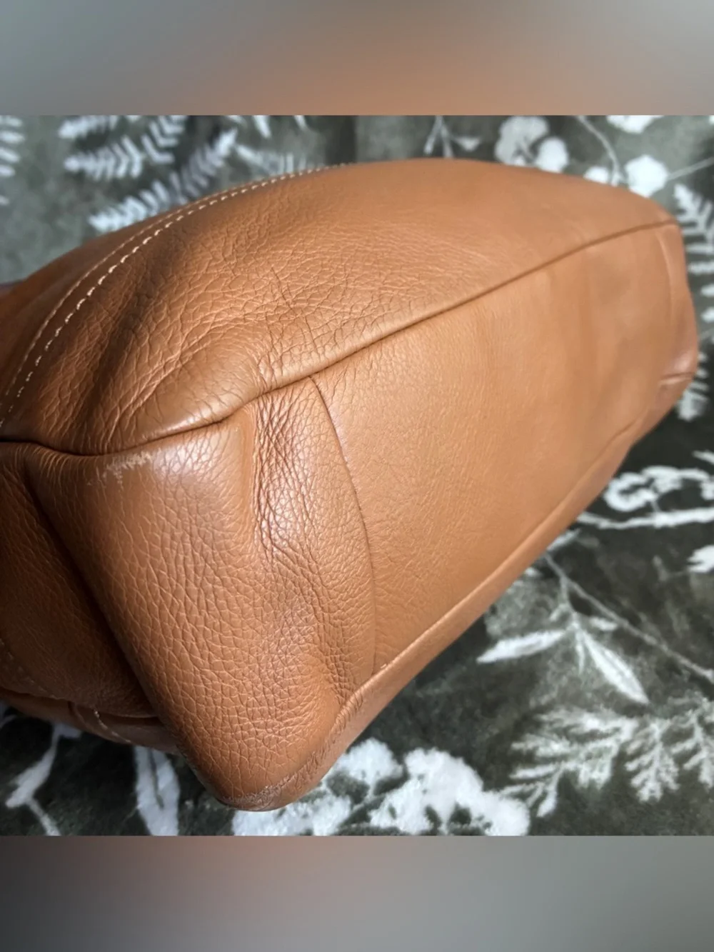 Coach Pebbled Leather Shoulder Bag in Cognac